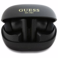 Guess Bluetooth austiņas GUTWST88MCTGK TWS + dokstacija melnas/melnas kapsula drukāts logotips