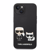 Karl Lagerfeld KLHMP14MSSKCK iPhone 14 Plus 6.7 "cietais viedtālruņa apvalks melns / melns šķidrais silikona Karl & Choupette MagSafe