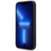 Guess GUHMP14MSBPLK iPhone 14 Plus 6.7" melns/melns cietais apvalks Silikona logotipa plāksne Magnētiskais