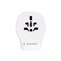 Gembird TPA-1A2C20-02-W Universal travel power adapter, 20 W, balts
