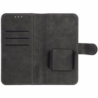 COMMON universāls grāmatas tipa viedtālruņa apvalks (IZMĒRS M) Samsung S21/S10/Note/Note 2/Note 3/Huawei P30 Lite/P9/P9 Lite/Sony Xperia Z3/Z4/Z5, melns