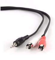 Gembird 2.5m, 3.5mm/2xRCA, M/M audio cable melns, sarkans, balts