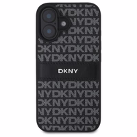 DKNY tekstūras raksta svītrains viedtālruņa apvalks iPhone 16 - melns