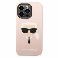 Karl Lagerfeld KLHMP14XSLKHLP iPhone 14 Pro Max 6.7 "cietais apvalks gaiši rozā / gaiši rozā silikona Karl`s Head Magnētiskais