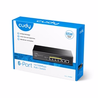 Cudy FS1006P network switch Fast Ethernet (10/100) Power over Ethernet (PoE) melns