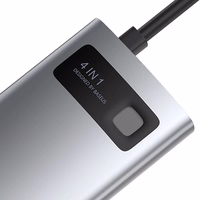Centrmezgls 4in1 Baseus Metal Gleam Series, USB-C uz USB 3.0 + USB 2.0 + HDMI + USB-C PD