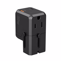 Choetech PD6038 USB-C USB-A PD 20W ceļojumu lādētājs USA EU UK AU - melns