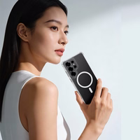 Rock Crystal Clear Magnetic Series Maciņš for Samsung Galaxy S26 caurspīdīgs-melns