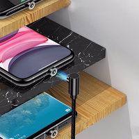 USAMS leņķveida magnētiskais kabelis USB-A/Lightning 1m U54 melns SJ444USB01 (US-SJ444)