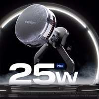 Spigen Essential EV25MFAQ Magnetic MagSafe auto gaisa atveru turetajs - Melns