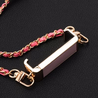 Ķēdīte / virve ar turētāju GLAMOUR, der visiem modeļiem līdz 80 mm platumam – rozā