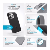 Speck Presidio2 Pro ClickLock & MagSafe - iPhone 16 Pro maciņš (melns / Slate pelēks / balts)