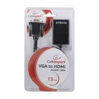 Gembird A-VGA-HDMI-01 video cable adapter 0.15 m HDMI Type A (Standard) VGA (D-Sub) melns