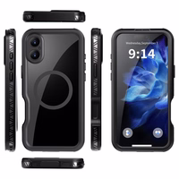 Ūdensnecaurlaidīgs apvalks SHELLBOX GT saderīgs ar MagSafe IPHONE 16 Plus melns