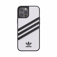 Adidas OR veidots apvalks PU iPhone 12 Pro Max - balta/melna
