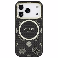 Guess IML Peony Dot MagSafe Maciņš for iPhone 17 Pro - melns