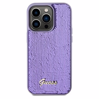 Guess Sequin Script Metal viedtālruņa apvalks iPhone 14 Pro Max – violets