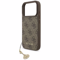 Guess 4G Charms Collection Magnētiskais viedtālruņa apvalks iPhone 17 Pro - brūns