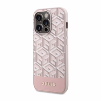 Guess GUHMP14LHGCFSEP iPhone 14 Pro 6.1" rozā/rozā cietais apvalks GCube Stripes MagSafe