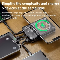 Portatīvais lādētājs WK Design "WP-331" Melns 10000mAh (Bezvadu Charge 15W / PD 20W / QC3.0 22.5W)