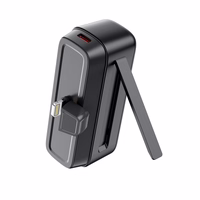 XO power bank mini PR244 20W 5000 mAh ar Lightning savienotāju melns