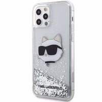 Karl Lagerfeld KLHCP12MLNHCCS iPhone 12/12 Pro 6.1" sudraba/sudraba cietais apvalks Mirdzošs Choupette Galva