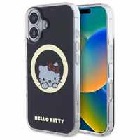 Hello Kitty IML Saldā kaķenīte magnētiskais iPhone 16 viedtālruņa apvalks - melns