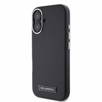 Karl Lagerfeld FW Metal Plate MagSafe apvalks iPhone 16 - melns