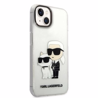 Karl Lagerfeld mirdzošs Karl&Choupette viedtālruņa apvalks iPhone 14 Plus - caurspīdīgs