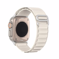 DUX DUCIS siksniņa GS neilona Apple Watch 42 / 44 / 45 / 49 mm platīna