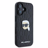 Karl Lagerfeld Monogramma Karl Galvas Piespraude iPhone 16 Viedtālruņa Apvalks - Melns