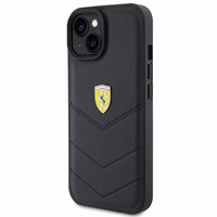Ferrari dygsnots metāla logotipa apvalks iPhone 15 – melns