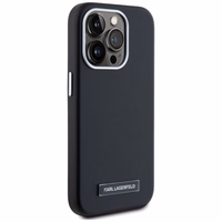 Karl Lagerfeld FW Metal Plate Magnētiskais iPhone 15 Pro Max viedtālruņa apvalks - melns