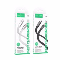 Plakanais kabelis USB C uz Lightning Hoco PD 30W 1 m X125 balts