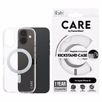 CARE by PanzerGlass Funkcionālais viedtālruņa apvalks ar statīvu iPhone 16 6.1" sudraba/sudraba Magnētiskais 1325
