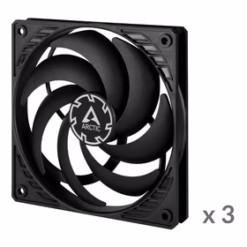 ARCTIC P12 Slim PWM PST Fans, 4-pin, 120mm, melns, 3pcs