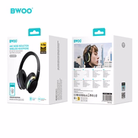 BWOO ANC Bezvadu Headphone Premuim Sound Quality BW587 melns