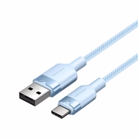 USB 2.0 A uz USB-C 3A kabelis Vention CTNLF 1M (zils)
