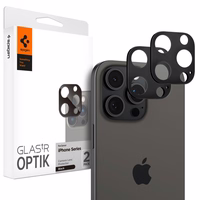 Spigen Optik.tR Aizsargstikls kamerai iPhone 14 Pro / Pro Max / 15 Pro / Pro Max / 16 Pro / Pro Max - Melns 2 gab.