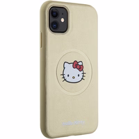 Hello Kitty ādas Kitty Head magnētiskais viedtālruņa apvalks iPhone 11 / Xr - zelta