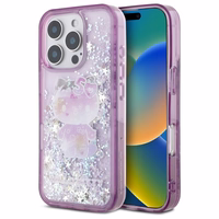 Hello Kitty Liquid Glitter 50. gadadienas ballītes viedtālruņa apvalks iPhone 16 Pro Max - violets