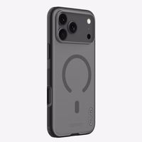 Nillkin Super Frosted Shield Pro Magnētiskais viedtālruņa apvalks saderīgs ar MagSafe iPhone 17 Pro Max - caurspīdīgs melns
