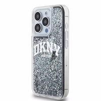 DKNY Liquid Glitter Big Logo viedtālruņa apvalks iPhone 14 Pro - melns