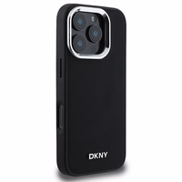 DKNY Vienkāršs sudraba logotips magnētiskais iPhone 16 Pro viedtālruņa apvalks - melns