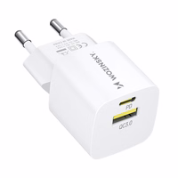Wozinsky WWCEAC GaN USB-A USB-C 33W sienas lādētājs - balts