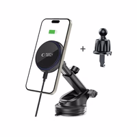 Tech-Protect MM15W-V4 Magnetic MagSafe 15W turētājs automašīnas kabīnai / vējstiklam / ventilācijas atverei - melns