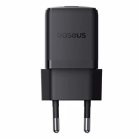 Baseus Palm 1C 20W sienas lādētājs (ar Baseus Mini White USB-C 60W (20V/3A) 1m kabeli) - melns