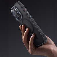 Benks magnētiskais Mist viedtālruņa apvalks ar metāla rāmi Iphone 16, titāna krāsā