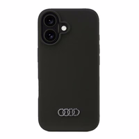 Audi Silikona viedtālruņa apvalks iPhone 16 6.1" melns/melns cietais apvalks AU-LSRIP16-Q3/D1-BK