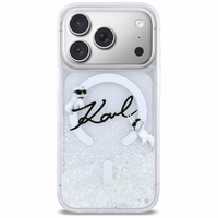 Karl Lagerfeld Liquid Glitter Karl Script Logo MagSafe Maciņš for iPhone 17 Pro - Clear